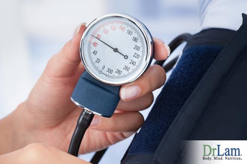 A sphygmomanometer checking for low blood pressure in adrenal fatigue/
