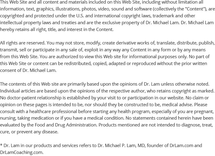 Disclaimer regarding Dr. Lam and the Adrenal Fatigue website